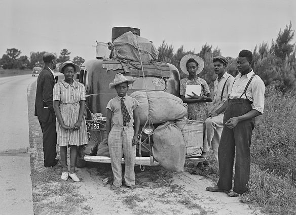 Near Shawboro, N.C., 1940. Having finished the potato harvest, this group of Florida laborers was bound for New Jersey. Photo by Jack Delano. Courtesy, Library of Congress