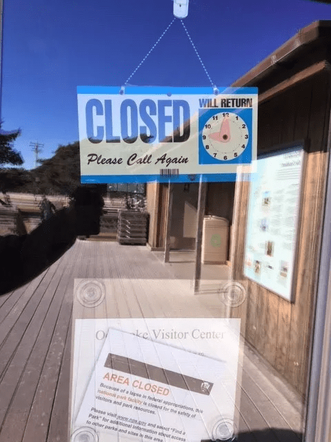 The Ocracoke Visitor Center is shown closed during the government shutdown  in 2019. Photo: Ocracoke Observer