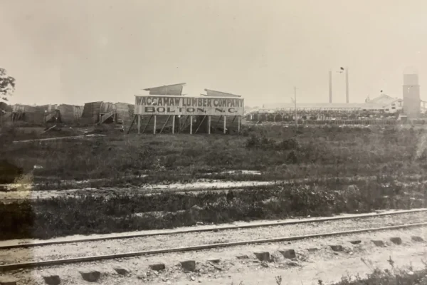 The Waccamaw Lumber Co.’s mill, Bolton, N.C., early 20th century. From Waccamaw Lumber Co. Photographs and Journal, Rubenstein Library, Duke