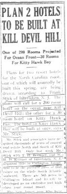 Clipping from the Feb. 11, 1927, edition of the Elizabeth City Independent.