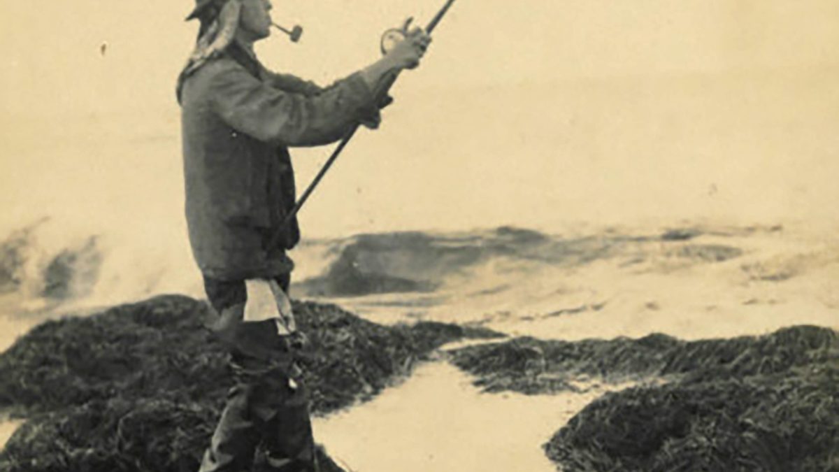Frank Stick is shown fishing along the New Jersey coast in the 1920s. Photo courtesy of the Maud Hayes Stick Collection at the Outer Banks History Center/N.C. State Archives