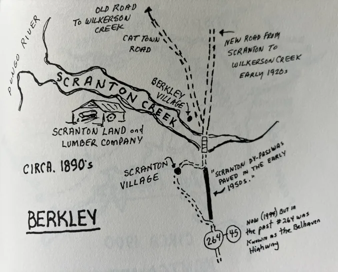 Berkley and Scranton, N.C., ca. 1890s. From Morgan H. Harris, Hyde Yesterdays: A History of Hyde County
