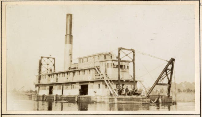 The U.S. Army Corps of Engineers’ dredge Currituck began cutting the 21-mile-long section of the Intracoastal Waterway that runs between the Pungo River and the Alligator River in 1922. Photo courtesy, U.S. Army Corps of Engineers Digital Library
