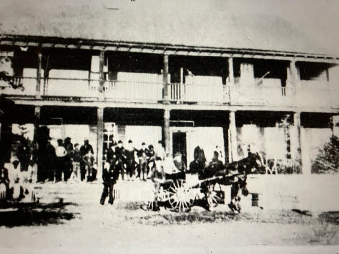 Makleyville Hotel, Makleyville, N.C., ca. 1900. Originally from a 1949 article in the Belhaven Times by Ethel Ayers Gibbs and re-published in the Beaufort-Hyde News (Belhaven, N.C.), 13 March 1980. The original photograph apparently belonged to Ms. Gibbs.
