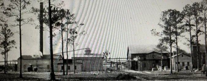 A view of the John L. Roper Lumber Co.’s planing mill on the Pungo River at Belhaven, N.C., ca. 1907.  In its early days, Belhaven was a company town bought, built and run by a railroad– the Norfolk & Southern– and a company– the John L. Roper Lumber Co.– that were both bent on making a fortune logging the ancient forests in and around the East Dismal Swamp. Prior to 1890, a little oystering village called Jack’s Leg was all that was located on that part of the Pungo. That changed almost overnight. The area’s transformation began when the Norfolk & Southern ran a line to Jack’s Leg. The railroad’s president then financially backed a local farmer and veteran lumberman named John A. Wilkinson to establish a new lumber mill on that part of the Pungo River. That mill would become part of the John L. Roper Lumber Co.’s empire. Wilkinson and his brother Samuel, with whom he often partnered in business matters, knew the southern part of the East Dismal like few others: they had grown up in a small farming settlement called Wilkinson that is a few miles northwest of Belhaven, on the edge of Pantego Swamp. Samuel Wilkinson continued to farm there throughout his life. Photo courtesy, American Lumberman, April 27, 1907.
