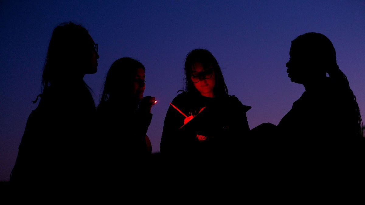 Outer Banks Field Site students collect data on artificial light at night for their capstone research project. Photo: CSI