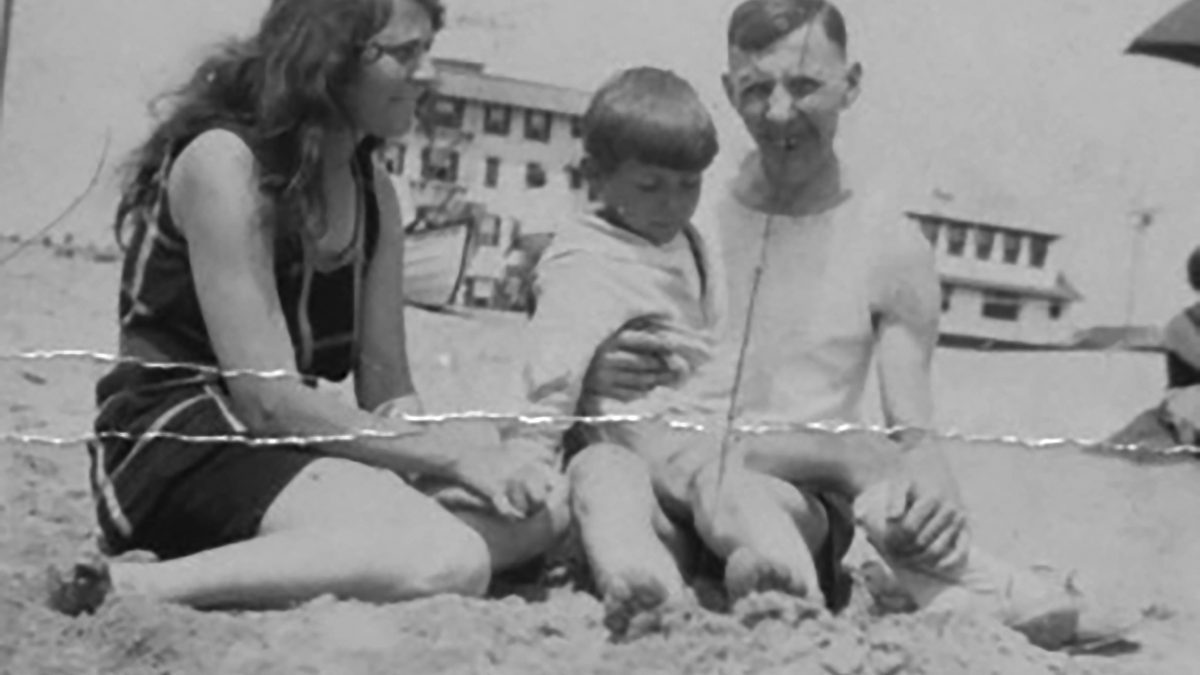 The Stick family, from left, Maud, David and Frank, pose at beach resort. Photo courtesy of the Maud Hayes Stick Collection at the Outer Banks History Center/North Carolina State Archives