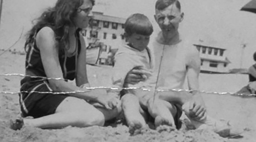The Stick family, from left, Maud, David and Frank, pose at beach resort. Photo courtesy of the Maud Hayes Stick Collection at the Outer Banks History Center/North Carolina State Archives