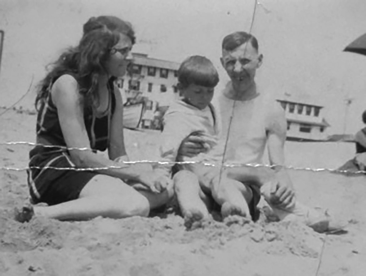 The Stick family, from left, Maud, David and Frank, pose at beach resort. Photo courtesy of the Maud Hayes Stick Collection at the Outer Banks History Center/North Carolina State Archives