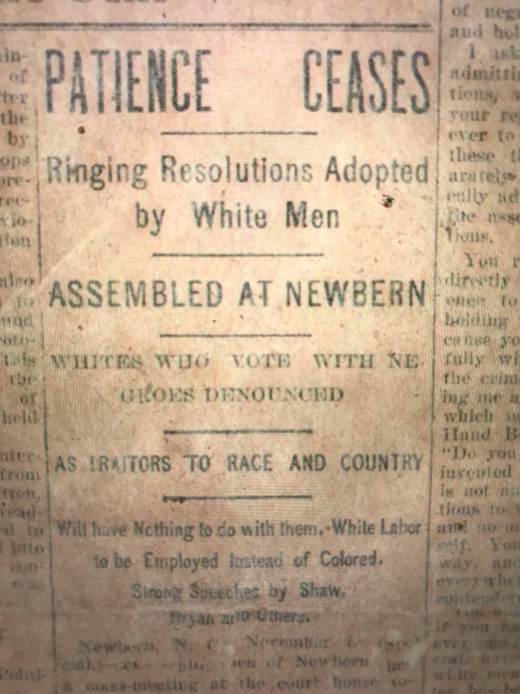 Raleigh News & Observer, 5 Nov. 1898
