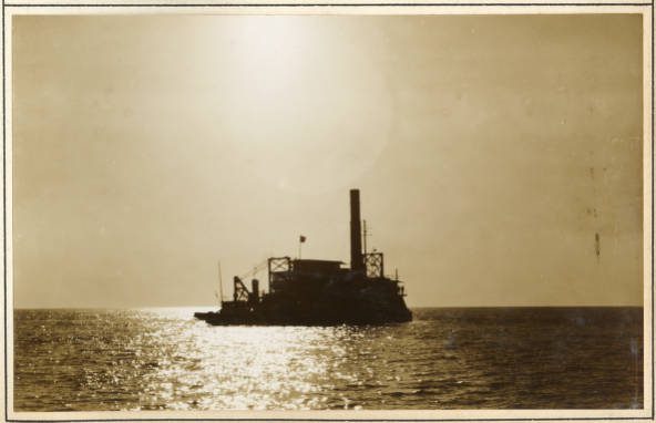 The U.S. Army Corps of Engineers’ pipe-line dredge Currituck off the North Carolina coast, February 1931. Source: Office of History, HQ, U.S. Army Corps of Engineers