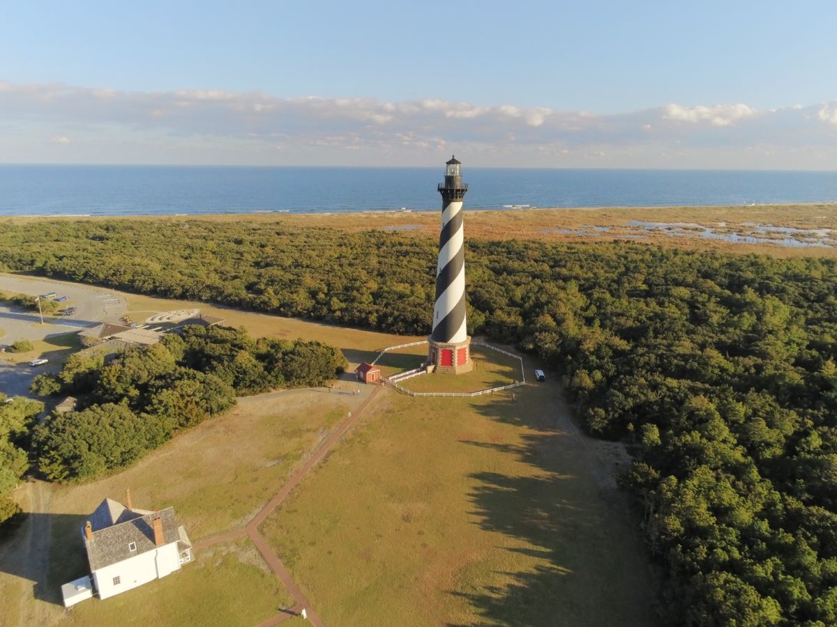 Aerial showing a portion of the Cape Hatteras Light Station. Photo: National Park Service