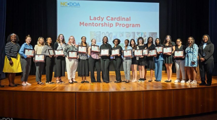 The 2023 Lady Cardinal STEM Mentorship Program participants. Photo: NCDOA