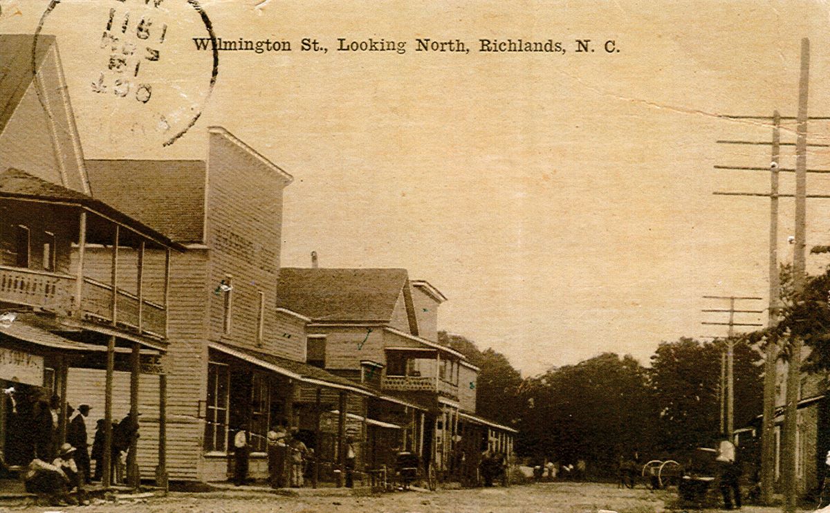 Postcard of Wilmington Street looking north in Richlands. Photo: Town of Richlands