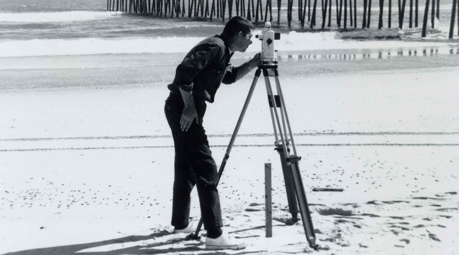 Robert Dolan is shown surveying the Nags Head beach in March 1962. Photo courtesy of the Dolan family