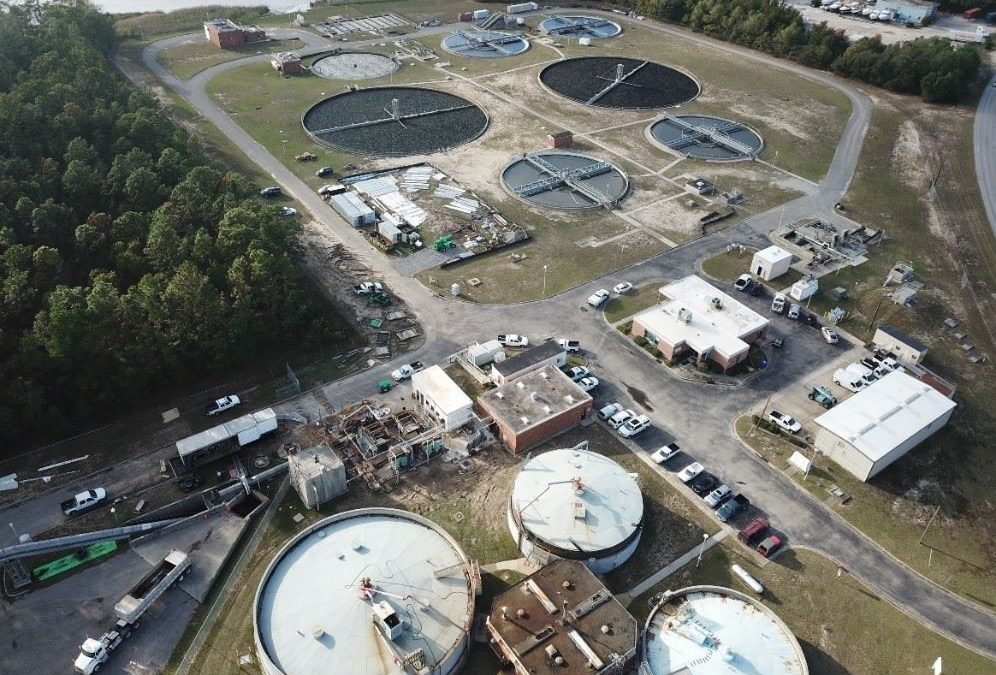 Cape Fear Public Utility Authority's Southside Wastewater Treatment Plant is located on River Road just north of Independence Boulevard. Photo: CFPUA