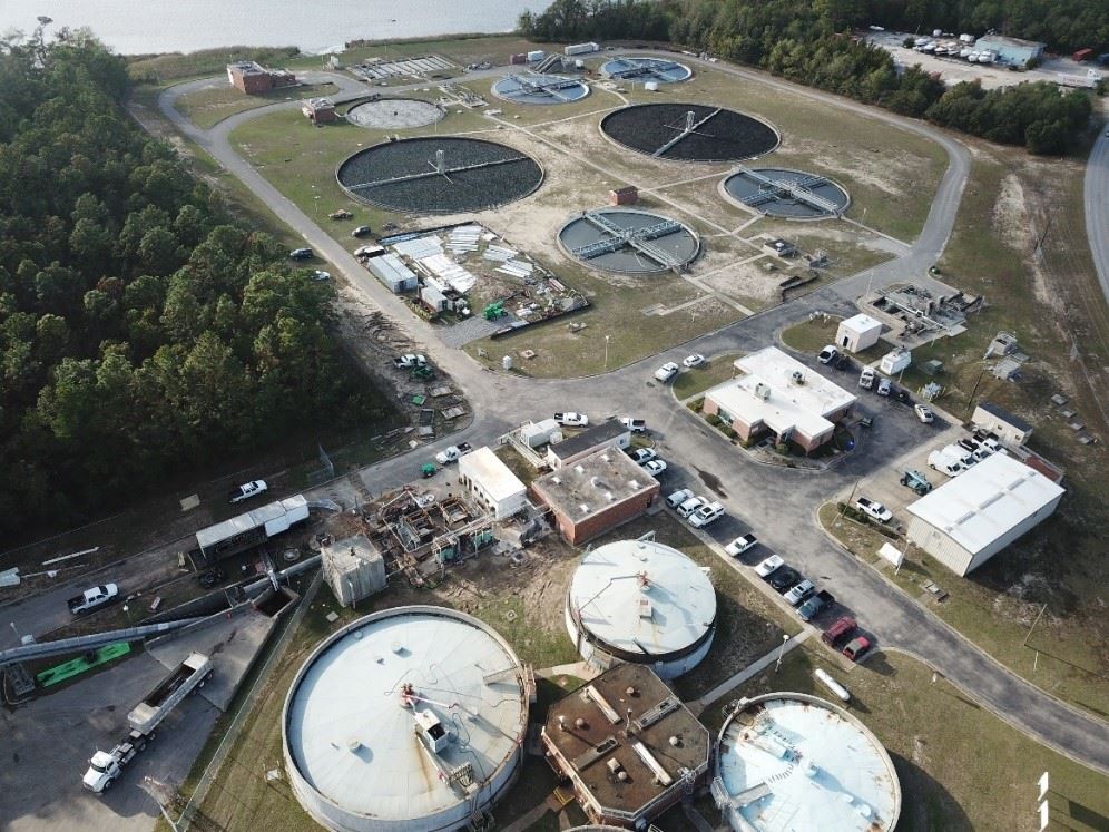 Cape Fear Public Utility Authority's Southside Wastewater Treatment Plant is located on River Road just north of Independence Boulevard. Photo: CFPUA
