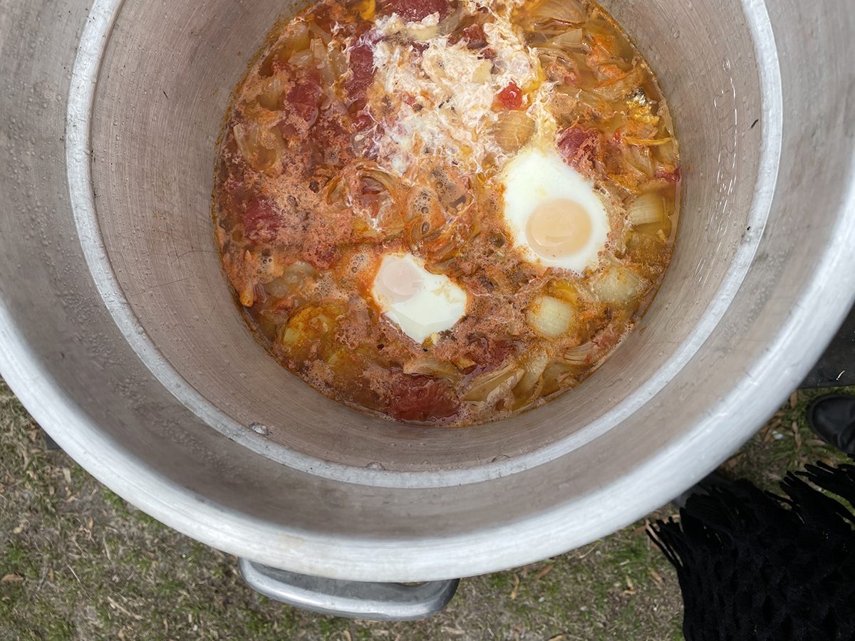 Eggs yolks may be cooked soft or hard in fish stew, but they’re most often served hard. Photo: Liz Biro