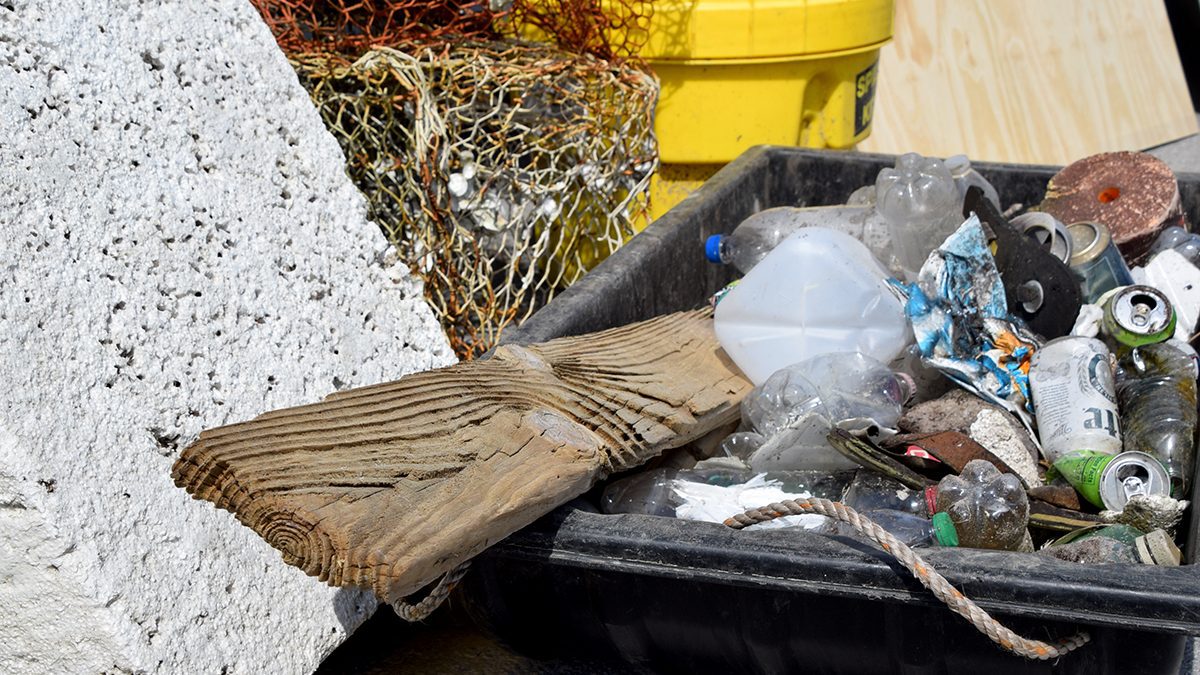 A sample of the tons of debris crews funded by the project retrieved from coastal waters. Photo: Mark Hibbs