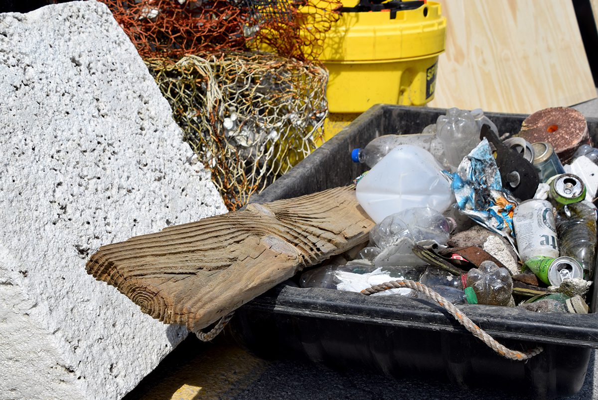 A sample of the tons of debris crews funded by the project retrieved from coastal waters. Photo: Mark Hibbs