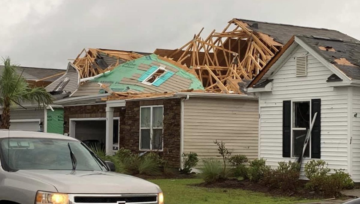 Homes in Brunswick County show damage from Hurricane Dorian in September 2019. Photo: Brunswick County Sheriff’s Office
