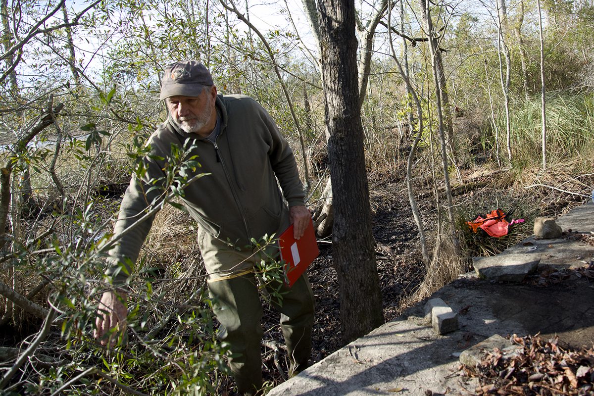 Bill Barber of Columbia explores the coal-fired power-generating plant's remains at Buffalo City. Photo: Kip Tabb