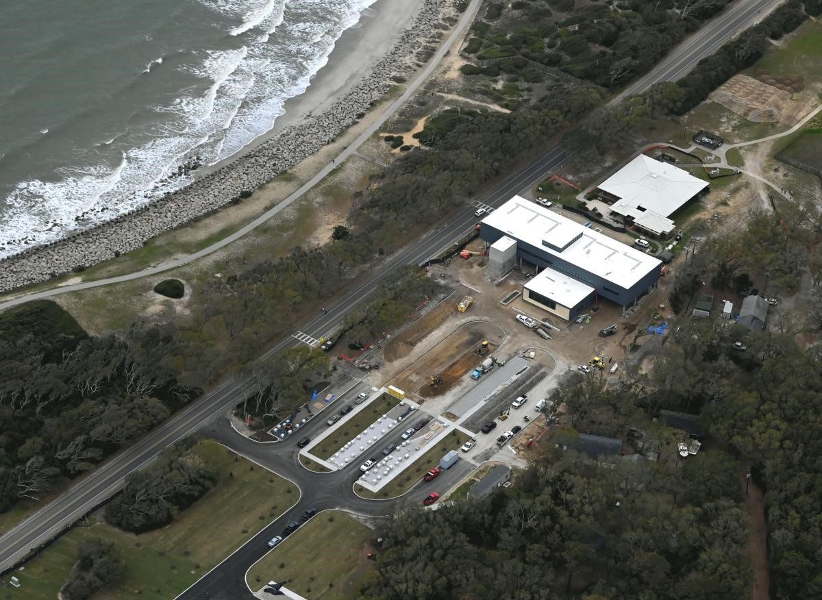 Aerial view of the new visitor center at Fort Fisher State Historic Site. Photo: NCDNCR