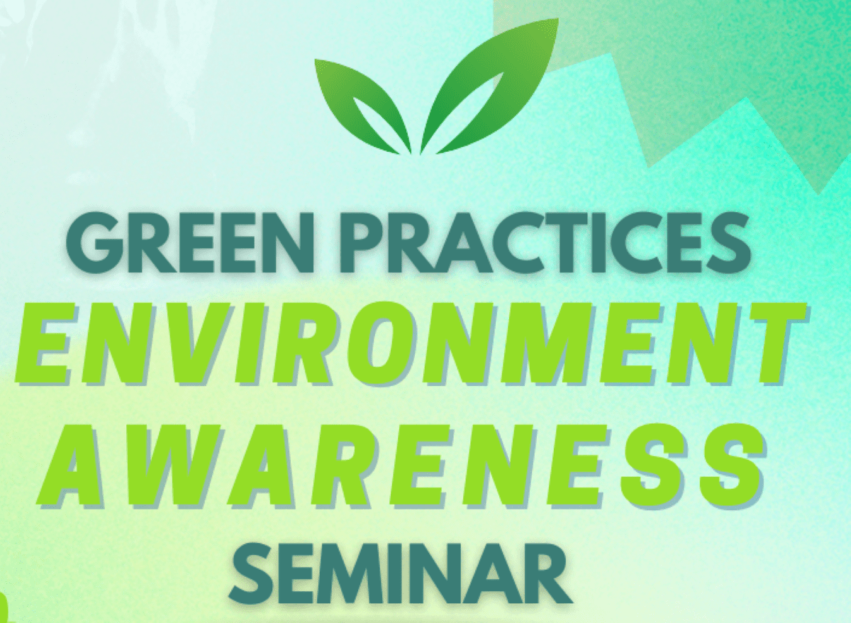 Green Practices Environment Awareness Seminar graphic from Pender County Tourism. 