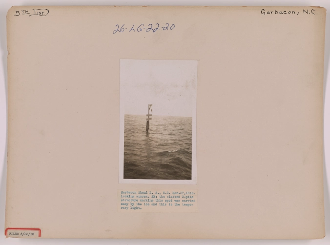 The Garbacon Shoal Light Station. Photo source: U.S. Coast Guard Records (RG 26), National Archives- College Park