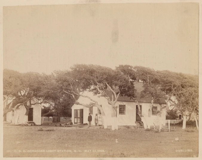 The Keeper’s House at the Ocracoke Light Station, May 1893. Source: Records of the U.S. Coast Guard (RG 26), National Archives- College Park (#45694287)