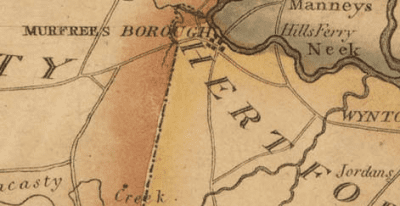 Murfreesboro on an 1808 map. Source: UNC Library