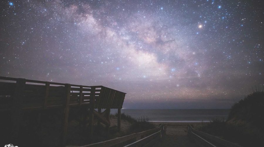 Island visitor Aaron Stiles frequently photographs the night sky on Ocracoke.