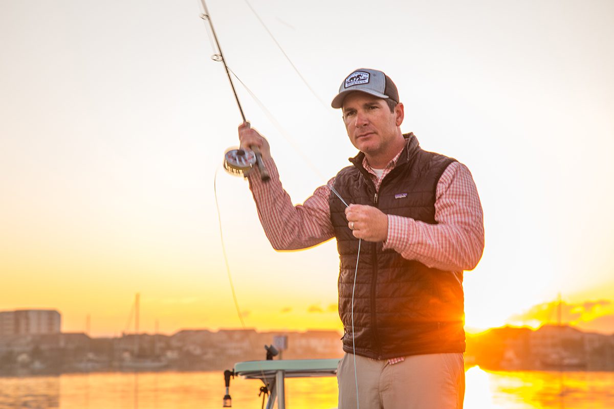 Capt. Seth Vernon shows off his experienced fly-casting form. Photo: Cam Barker/Chair 8 Media