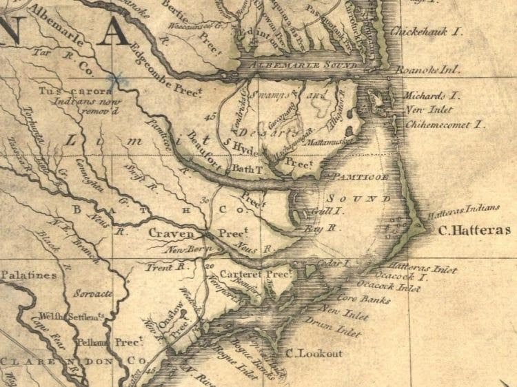John Mitchell map, created 1755. Courtesy, Library of Congress