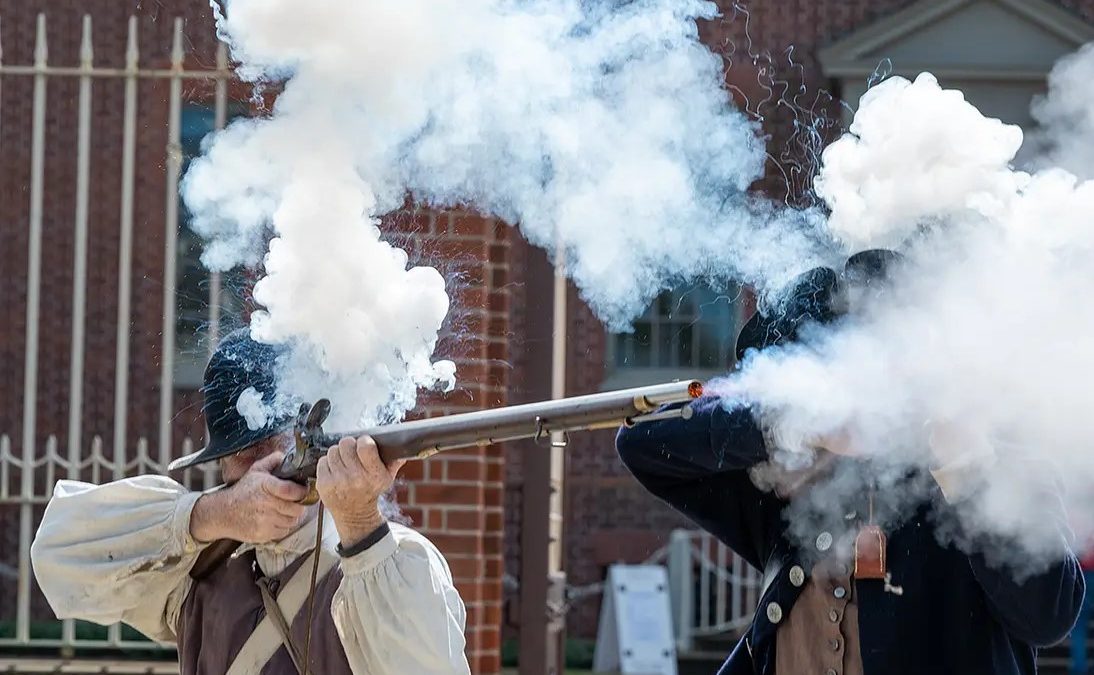 There will be musket drills, like the one shown here at a past event, Saturday during "Rev War Day at Tryon Palace." Photo: Tryon Palace