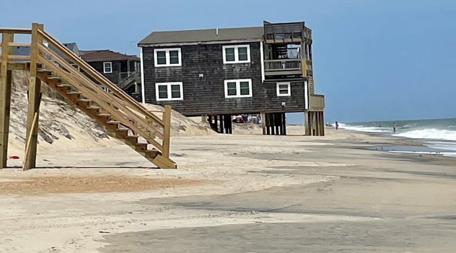 The oceanfront house in Rodanthe that collapsed last week as it appears in this National Park Service photo dated July 30.