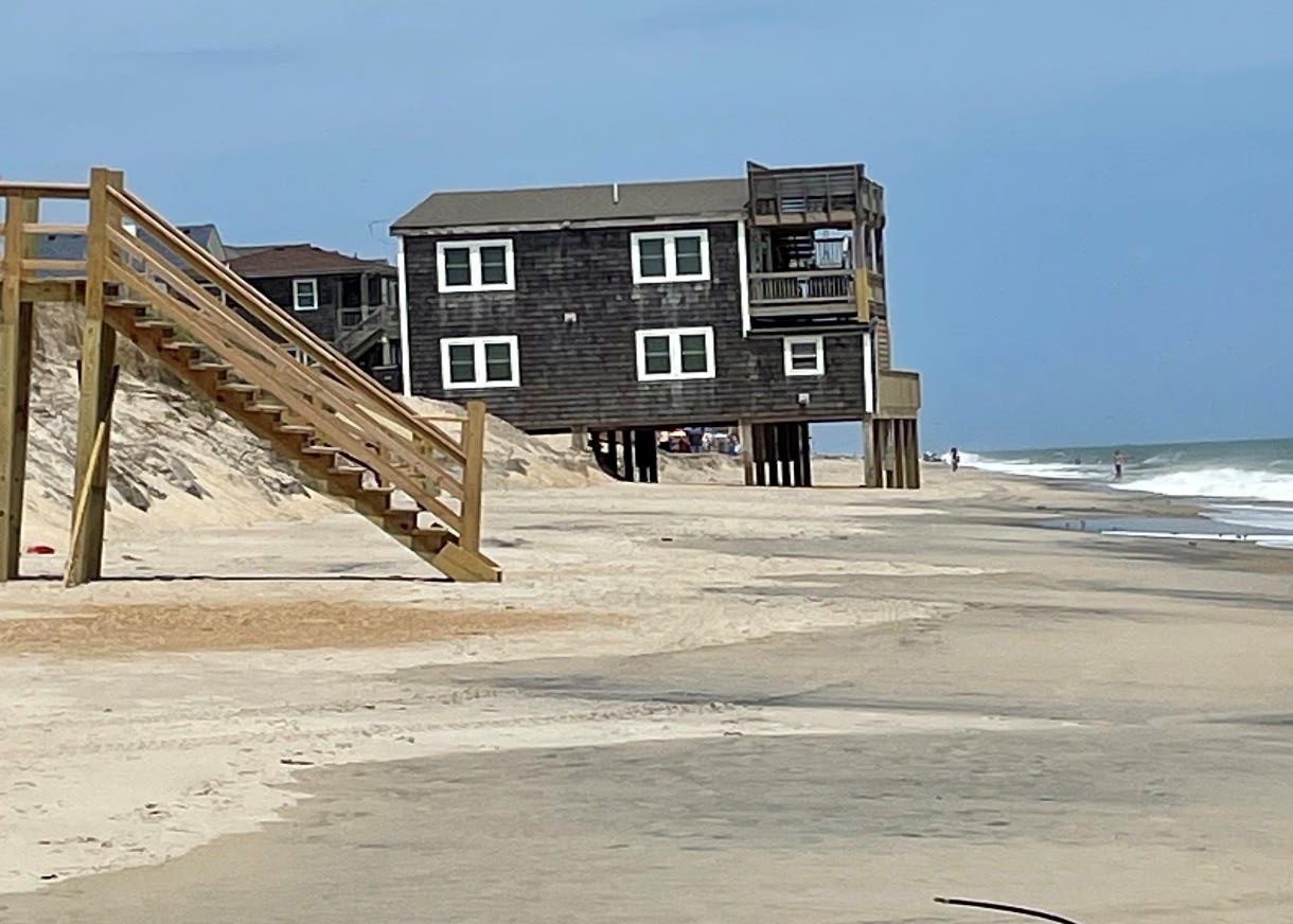 The oceanfront house in Rodanthe that collapsed last week as it appears in this National Park Service photo dated July 30.