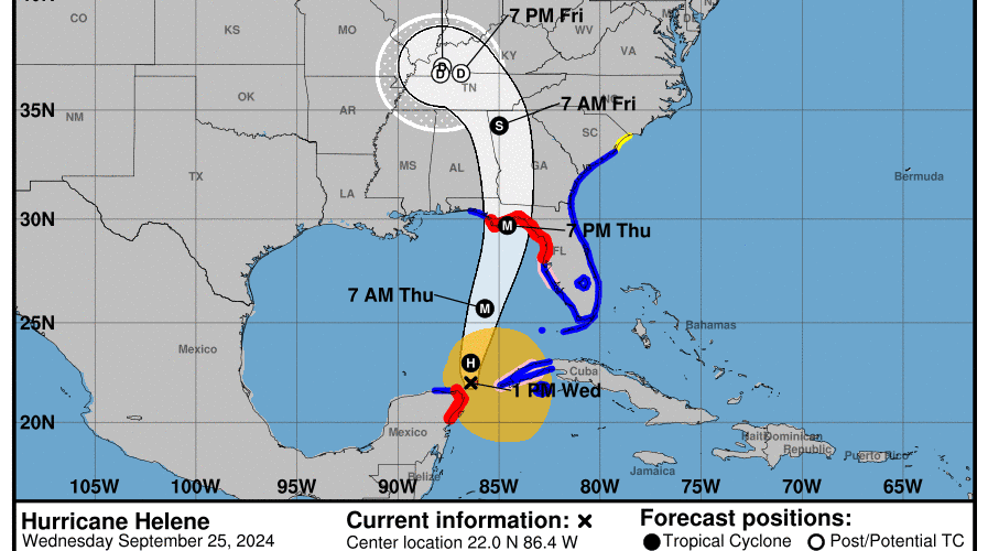 National Hurricane Center advisory for Hurricane Helene.