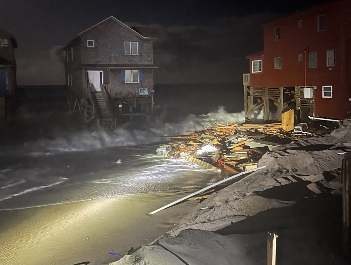 Debris from 23009 G.A. Kohler Court washes up Friday night at the south end of the street. Photo: National Park Service