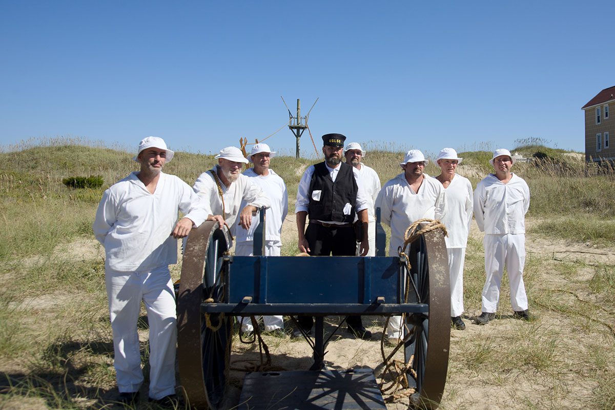 The Chicamaconico Station crew pose by the Lyle gun cart after a successful drill. Photo: Kip Tabb