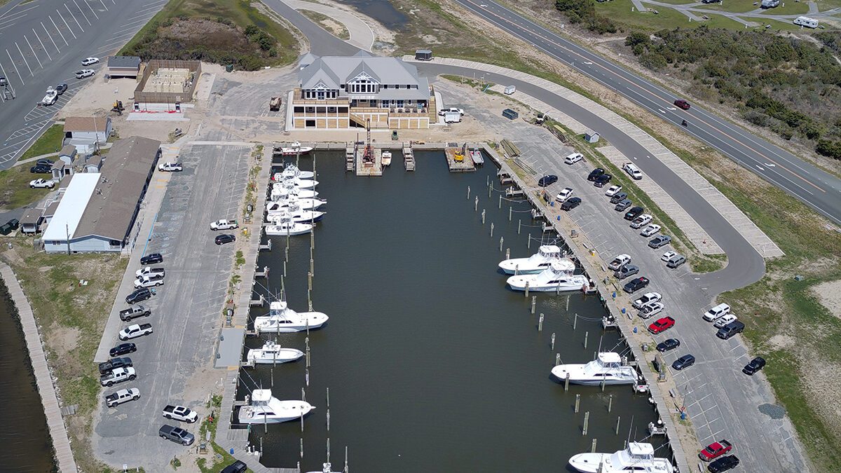 The parking lot adjacent to the Oregon Inlet Marina will be repaved over the next five months. Photo: NPS