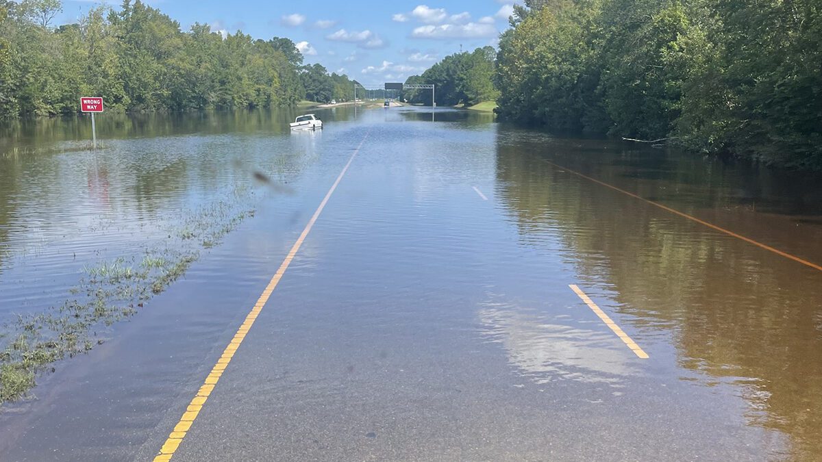 U.S. 17 at Town Creek in Brunswick County Sept. 18, two days after an unnamed storm dumped more than a foot of rain on the region. Photo: Brunswick County Sherriff's Office