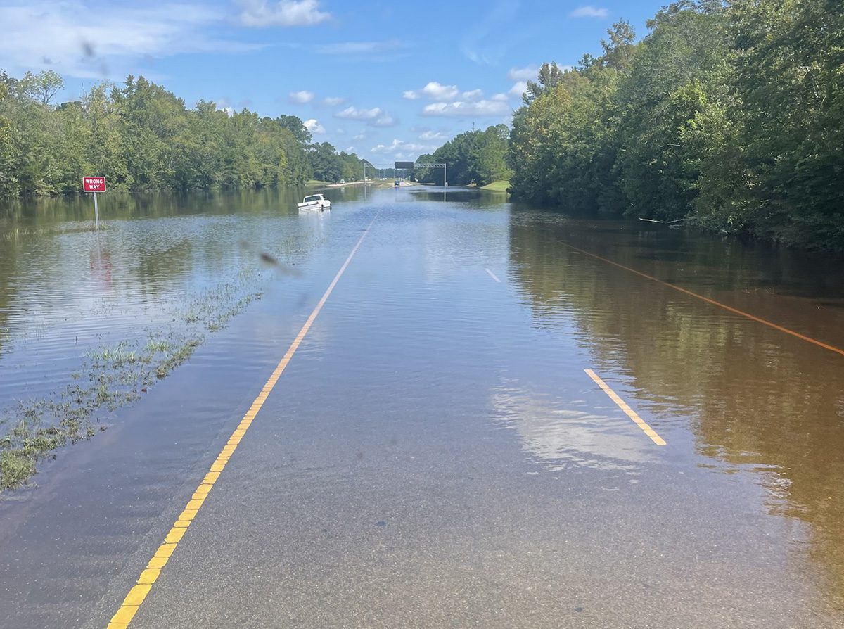 U.S. 17 at Town Creek in Brunswick County Sept. 18, two days after an unnamed storm dumped more than a foot of rain on the region. Photo: Brunswick County Sherriff's Office