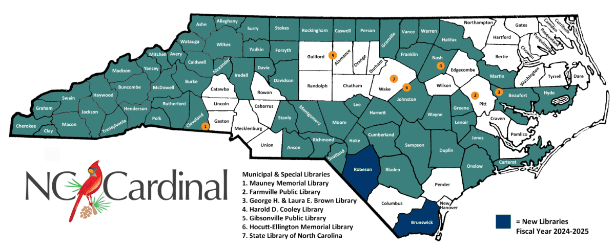 Brunswick County Library will be joining NC Cardinal in early December. Graphic: NC Cardinal