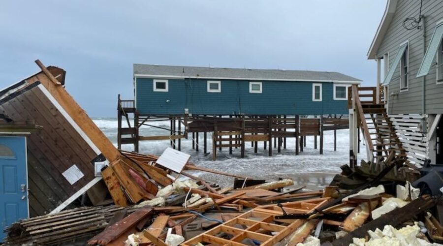 Debris from the unoccupied house that collapsed overnight Thursday in Rodanthe. Photo: National Park Service