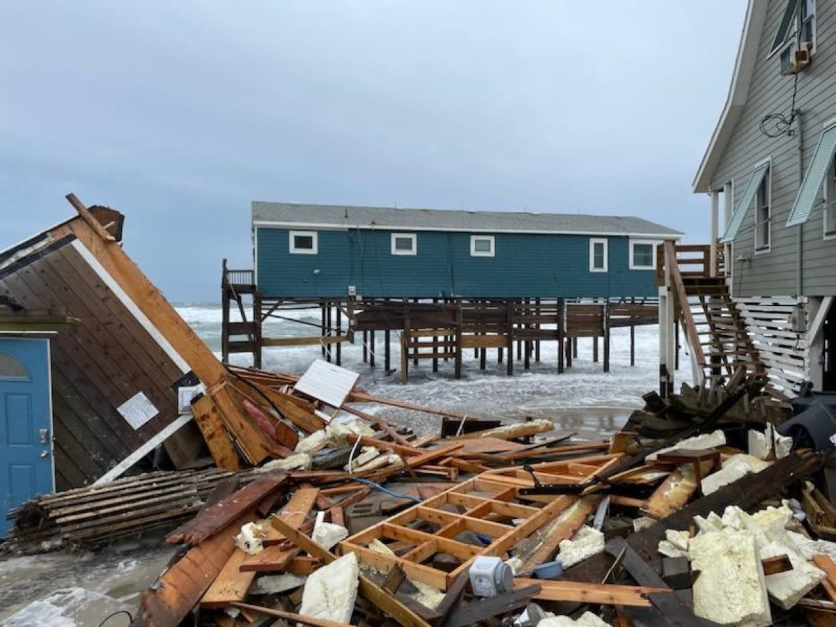 Debris from the unoccupied house that collapsed overnight Thursday in Rodanthe. Photo: National Park Service