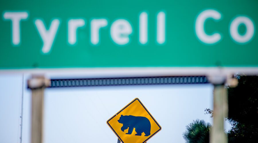 A sign on U.S. Highway 64 East alerts motorists to the possibility of bears in the roadway. Photo: Dylan Ray