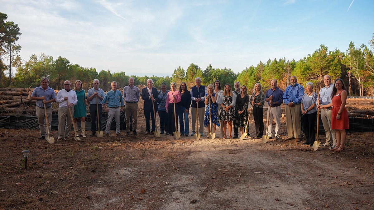 North Carolina Coastal Federation Board of Directors members and Capital Campaign Cabinet join with staff, and the design and construction team Friday afternoon to celebrate the groundbreaking for the Center for Coastal Protection and Restoration. Photo: Coastal Federation
