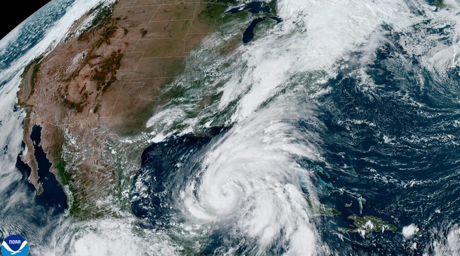 Hurricane Helene is shown in this satellite image moving into the Gulf of Mexico at 3:51 pm Sept. 25. Photo: NOAA