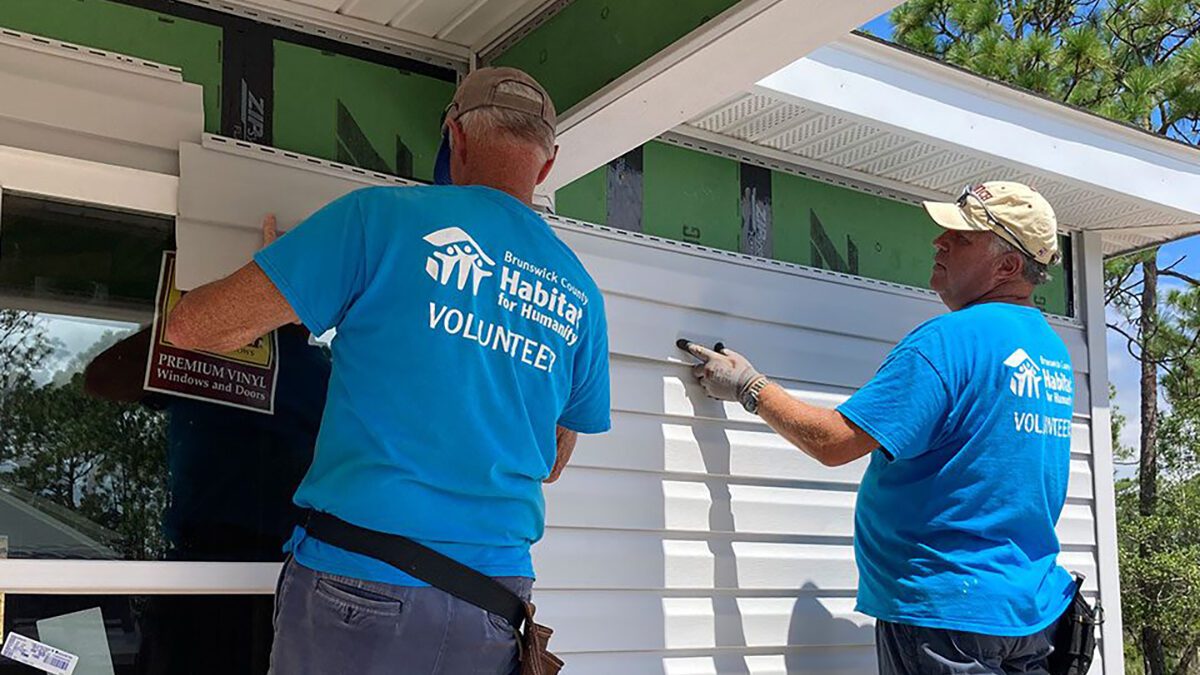 Volunteers build a Habitat for Humanity home in Brunswick County. Photo: Brunswick County Habitat for Humanity